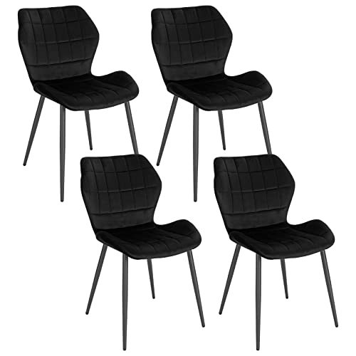 Woltu 4x Sillas Comedor, Silla Cocina Con Respaldo En Funda Terciopelo, Silla Nordica Para Dormitorio, Salón Y Comedor, Estructura Metal, Negro, Woltu 4x Sillas Comedor, Silla Cocina Con Respaldo En Funda Terciopelo, Silla Nordica Para Dormitorio, Salón Y Comedor, Estructura Metal, Negro,