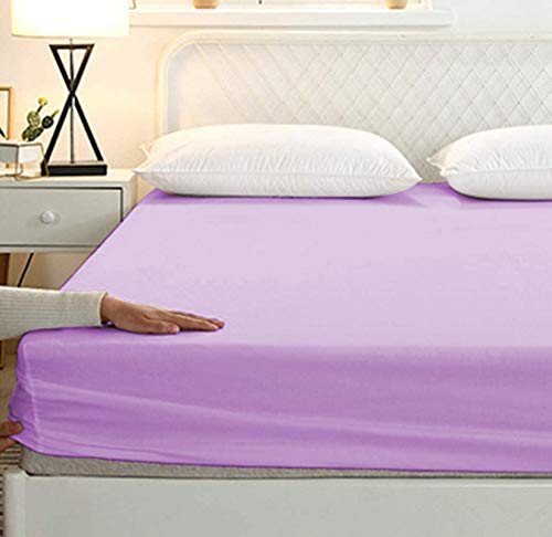 Image of Sweet Dream's 750 Collection Egyptian Cotton Fitted Bedsheet 4 to 12 Inch Matress 15 inch Drop Full XL Size Bed (54x78) Inches (4.5 by 6.5) Feet + 2 Pillow Covers (18x28), Levender