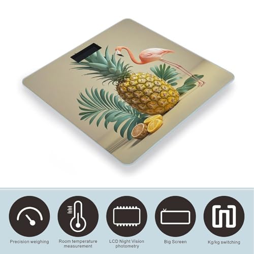 Báscula Digital de Baño Pineapple Flamingo con Plataforma Ancha miniatura 3