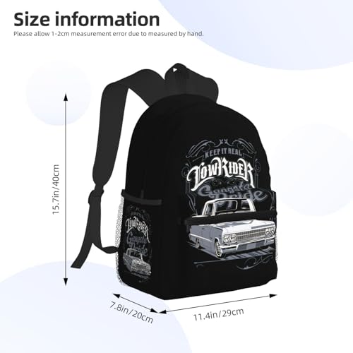Lowrider Casual Backpack, Water-Resistant Daypack For Travel & Daily Use, Lightweight Comfortable Pack With Multiple Pockets2