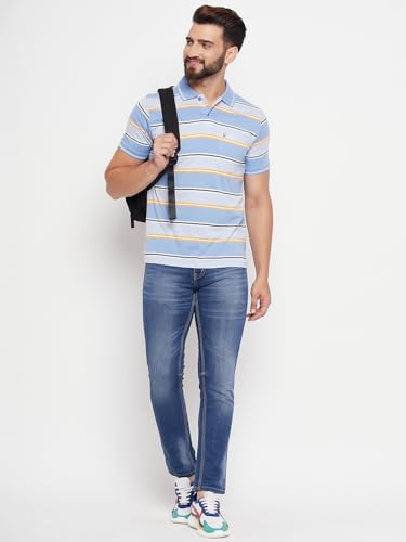 Image of UNIBERRY Men's Cotton Blend Half Sleeve Printed Polo Neck T-Shirt Has A Short Sleeve & Pocket On ChestBZRMT6-MR