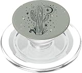 Boho Desert Western Cactus Celestial Crescent Moon Bohemian PopSockets MagSafe PopGrip for iPhone