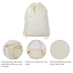 2 Pcs Canvas Laundry Bags with Carrying Handles & Drawstring Closure, Machine-washable Laundry Basket Hamper Liner Replacement Bags - Image 3