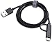 UL Listed Fast Charger for Old and New Kindle Fire Tablets (Designed for use with All Fire Tablets and All Kindle E-Readers)-6.6Ft USB to Micro-USB and USB-C 2IN1 Braided Cable