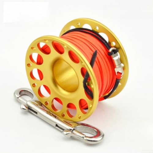 Moulinet de plongée compact en aluminium avec double crochet de sécurité - 2