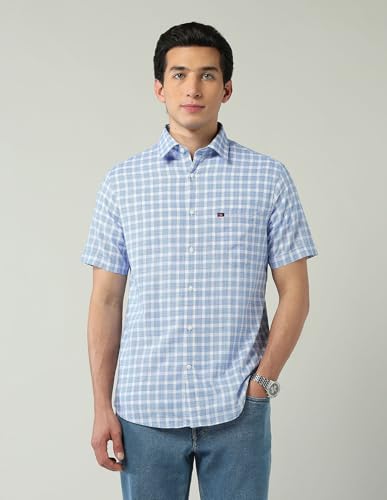 Image of AD by Arvind Modern Slim Fit Tartan Checked Shirt