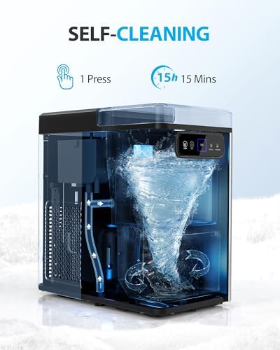 Aeitto Nugget Ice Maker Countertop, Pellet Ice Machine Soft Chewable Ice 40lbs/Day, One-Click Operation, Auto Self-Cleaning Crushed Ice Makers Stainless with Scoop for Home/Kitchen/Office (Grey) — view 3