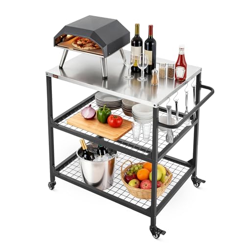 VEVOR Outdoor Grill Cart, 31.5 x 24.0 inch Stainless...