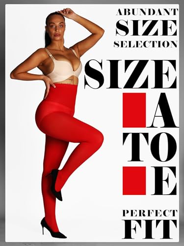 Image of HONENNA Semi Opaque Silky Women Pantyhose Tights, 20+ Colors Invisibly Toe Reinforced 60 Den Size A-E