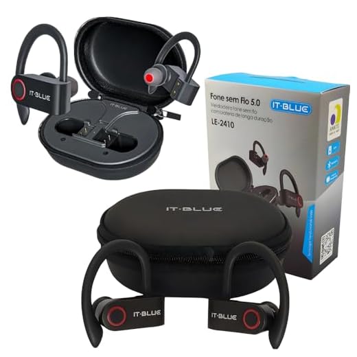 Fone de Ouvido Bluetooth Para Corridas, 96 Horas para Reprodução, Design Esportivo com Display de Led, Gancho De suporte Que Não Cai, Com Microfone Embutido, Perfeito Para Treinos - Premium