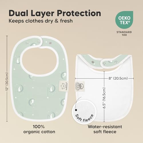 Image of 8-Pack Organic Baby Bibs for Boys, Girls - Soft Cotton Drooling and Teething Bibs for Baby Girl & Boy, Extra Absorbent, Easy to Clean & Put On for Toddler, Newborn, Infant 0-24 Months (Lunaris)