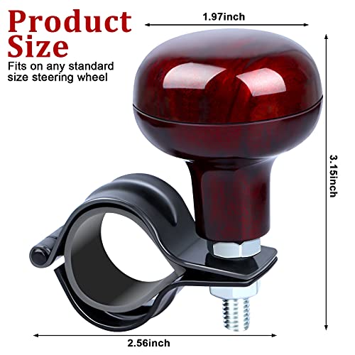 3 Pcs Car Steering Wheel Knob Premium Quality Power Handles Woodgrain Steering Wheel Spinner Booster Easy Turn Steering Ball Knob Steering Knob For Vehicles Car Truck Van Forklift Mower Tractor #TOP2