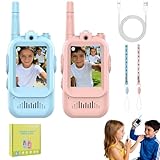 Benanei Walkie Talkie para Niños - 2 Pack Recargable Video Walkie Talkies con Cámara, Pantalla LCD, Chat de Voz/Vídeo,...