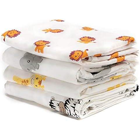 CuddleBug Mantas de Muselina Unisex - Paquete de 4 Cover
