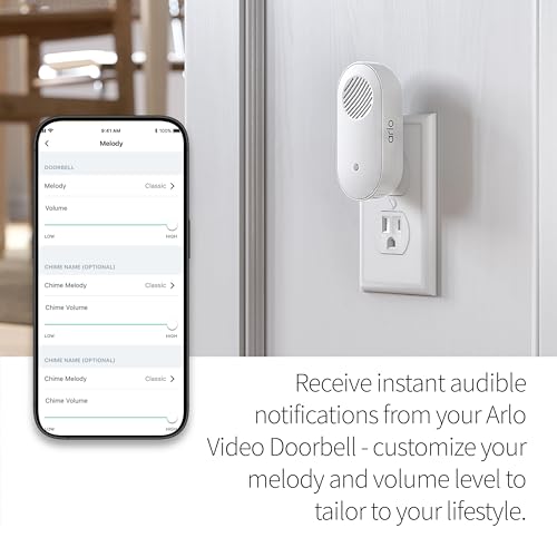 Arlo Chime 2, Built-in Siren, Audible Alerts, Customizable Melodies, Wi-Fi Connected, Compatible with: Wired/Wireless Doorbell Camera, Security Cameras,Smart Home Devices(Does not Work: Pro, Ultra)