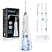 H2ofloss Water Flosser Professional Cordless Dental Oral Irrigator - Portable and Rechargeable IPX7 Waterproof Water Flossing for Teeth Cleaning,300ml Reservoir Home and Travel (HF-6)