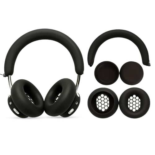 umvowuxa For CMF BY NOTHING Headphone Pro ��p �w�b�h�t�H���ی�J�o�[ ���E���h�~ �􂦂� �C���[�p�b�h/�C���[�J�b�v/�w�b�h�o���h �ی�J�o�[(�u���b�N) 3�_�Z�b�g �V���R���� �Ռ��z�� ���h�~ ���^ �w�b�h�z