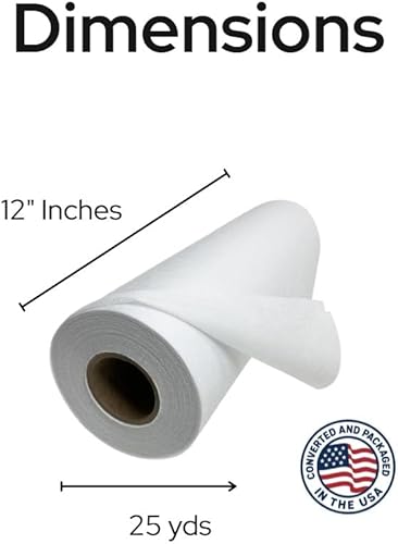 Miniatura 2 de H.B.I. PRODUCTS - Tejido de color blanco fusible ligero de 12 pulgadas x 25 yardas para manualidades, acolchado, costura, tapetes, vestidos,