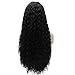 MX angel Long Curly Black Lace Front Synthetic Wig Natural Stylish Heat Resistant Fiber Hair