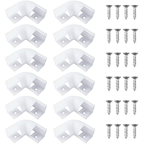 KEVZHUKWV 12 Pcs 90 Degrees Corner Connectors 90 Degree Led Channel Corner Connector L-Shape Led Channel Corner Connectors for 16mm V Shape LED Aluminium Profile, Screws Included Cover