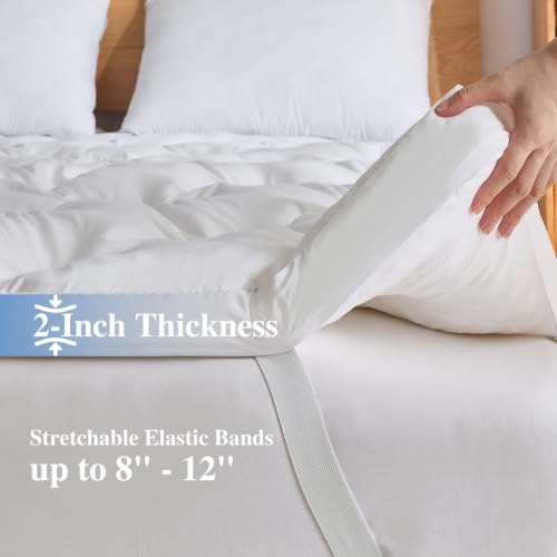 Image of WhatsBedding 2 Inch Memory Foam Mattress Topper King Size for Back Pain