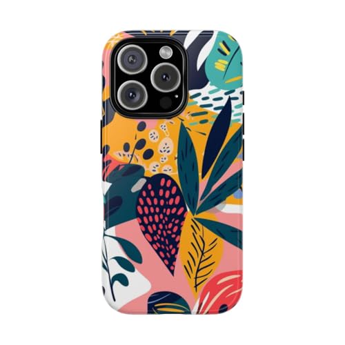 Coque rigide iPhone 16 Pro motif tropical éclatant avec finition brillante premium