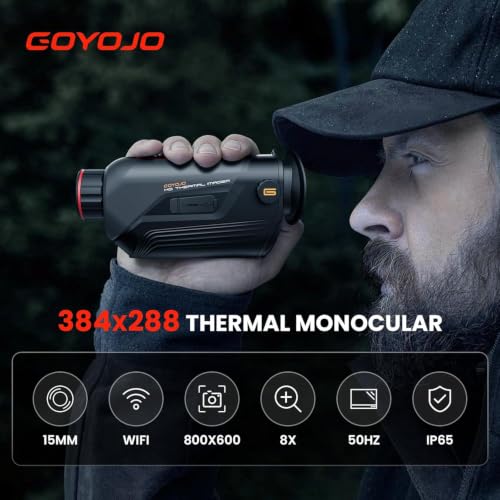 Image of GOYOJO Thermal Monocular 384x288 (50 Hz) Thermal Imaging Monoscope Camera for Adults, 15mm Focal Lens Vision Goggles Thermal Scopes for Night Hunting Camping G315