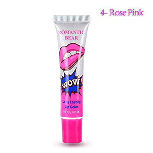 MSmask Waterproof Women Lady Peel-off Lip Gloss Lipstick Liquid Tint Long Lasting Lip Tattoo (Rose Pink)