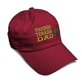 Speedy Pros Soft Baseball Cap Yorkshire Terrier Dad Embroidery Dogs Dog Twill Cotton Dad Dad Hats for Men & Women Burgundy Design Only