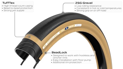 Panaracer Gravelking Slick TLR Tubeless Ready Folding Tyre, ZSG Gravel Compound -Puncture Resistant, Beadlock Technology - Image 3
