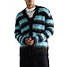 Custom Sweaters Men Mohair Fuzzy Knitwear Long Sleeve Knit Autumn Winter Striped Mohair Cardigan Sweater (as1, Alpha, one_Size, Regular, Regular, Dark Blue)