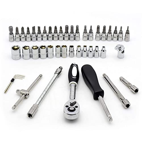 Yufanya SW01 46Pcs 1/4 Inch Drive Socket Set,Metric Ratchet Wrench Set With 4-14Mm Cr-V Sockets,S2 Bits,Extension Bars,Mechanic Tool Kits thumb #4