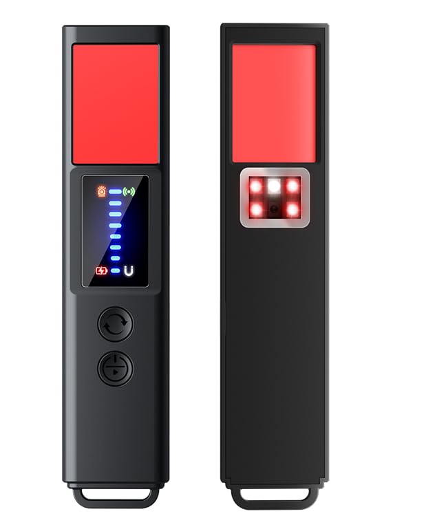 Detector de Camaras y Microfonos Ocultos, Inalámbrico Detector de Dispositivos Ocultos, Detectores de Señal RF Grabación Antiespía Portátil para GPS Tracker, para Hotel, Hogar, Oficina y Viajes (x20)