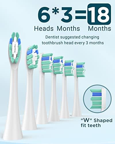 Six replacement brush heads for the COULAX electric toothbrush
