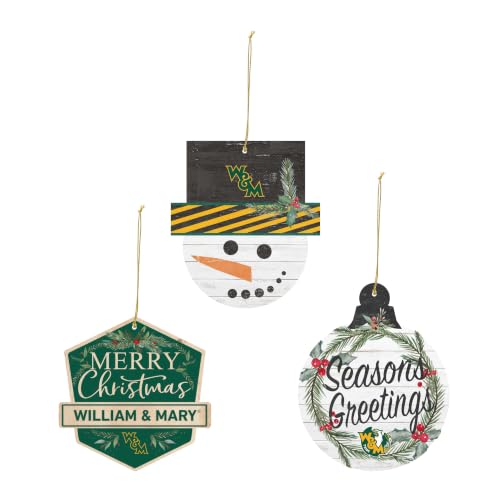 KH Sports Fan William & Mary Tribe PVC Ornament 3 Pack