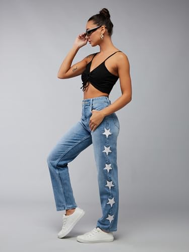 Image of Dolce Crudo Women's Slim Fit High Rise Regular Length Stretchable Denim Jeans