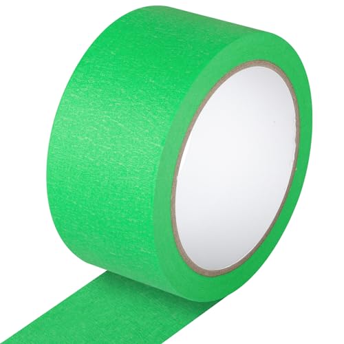 Image of Green Painters Tape - Green Masking Tape 2 Inch Wide - Multi-Surface, Smart Adhesion, Indoor & Outdoor - Paint Tape for DIY, Labeling, Art, Car, General Purpose - 90FT Total