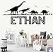 Nom personnalisé Stickers Muraux Garçons Chambre Décoration Jurassic Park Vinyle Stickers Dinosaure Décoration Murale Enfants Chambre Art Mural Pépinière 26x57cm