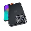 ONES Funda híbrida translúcida para iPhone 15 Plus, combinación de Borde Silicona Suave y Panel de policarbonato Negro Mate Duro, airbags a Prueba de Golpes protección de Grado Militar, antiamarilleo
