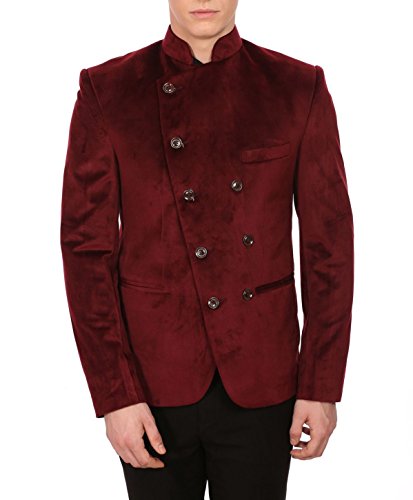 WINTAGE Men's Velvet Grandad Collar Ceremony Blazer - Seven Colors