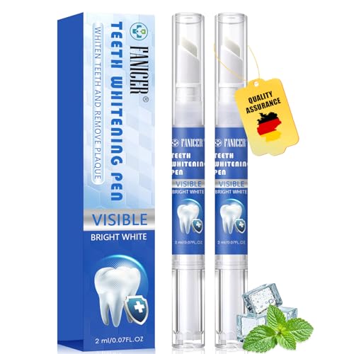2 Pezzi Penna Sbiancante Denti, Kit Sbiancante per Bianchi e Brillanti, Rimuove le Macchie Superficiali, Rimuove Macchie di Caffè e Tè, Sbiancamento Denti Immediato