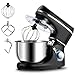 GOPLUS 5,5 L Küchenmaschine, Standmixer Knetmaschine mit 1300W Hochleistung, Rührmaschine aus Edelstahl, 10 Gänge Einverstellbar, mit Überhitzungsschutz, mit Rührbesen & Spritzschutz (Schwarz)