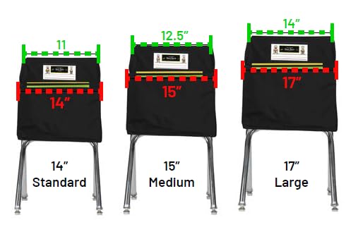 Image of Seat Sack Student Chair Storage Pocket - 15 inch, Double Pocket, Classroom Organizer for Student Desks, Durable Over-the-Chair Storage, Black, 1-Pack