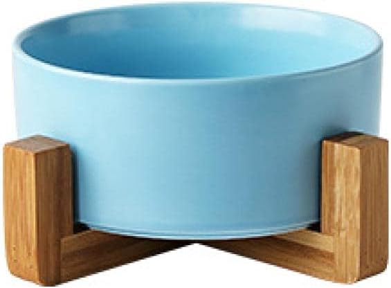 Cat Bowls and Dishes Pet Bowls Cat Bowl Food Bowl Cat Rice Bowl Dog Food Bowl Cat Bowl Wooden Stand Bowl Feeding Water Ceramic Pet Utensils Blue