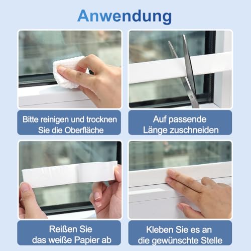 Fenster Kondensationsabsorber Anti Condensation Feuchtigkeitsabsorber Filzstreifen Kondensationsstreifen Weiß 3cm*4m