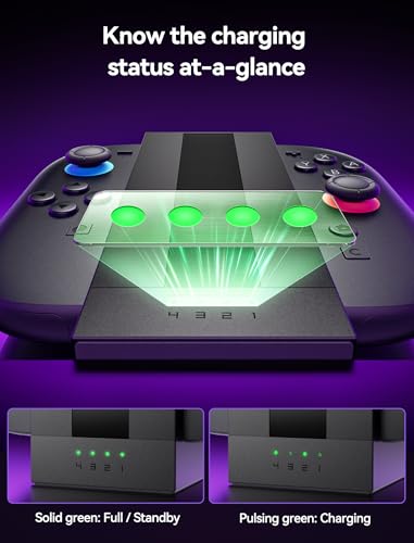 JSAUX EnergyFlow JoyCon Charging Dock for Switch 2, 4-Port - image 4