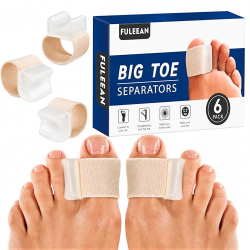 FULEEAN Big Toe Spacers,Hallux Valgus Corrector,Relieve Bunion Pain,Prevent Overlapping Toes, All-Day Comfort for Men & Women, Fits in Shoes.