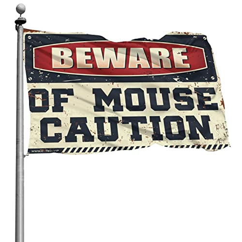 Drapeaux COTECI Beware of Mouse Caution Flag 152x244 cm pour décoration de bar