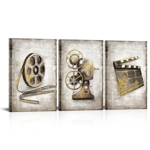 Movie Theater Wall Art Canvas (12x16 3 Panels)
