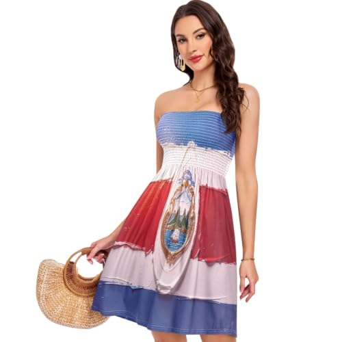 Robe d'été sans manches Costa Rica pour femme - Vêtement de plage doux et fluide